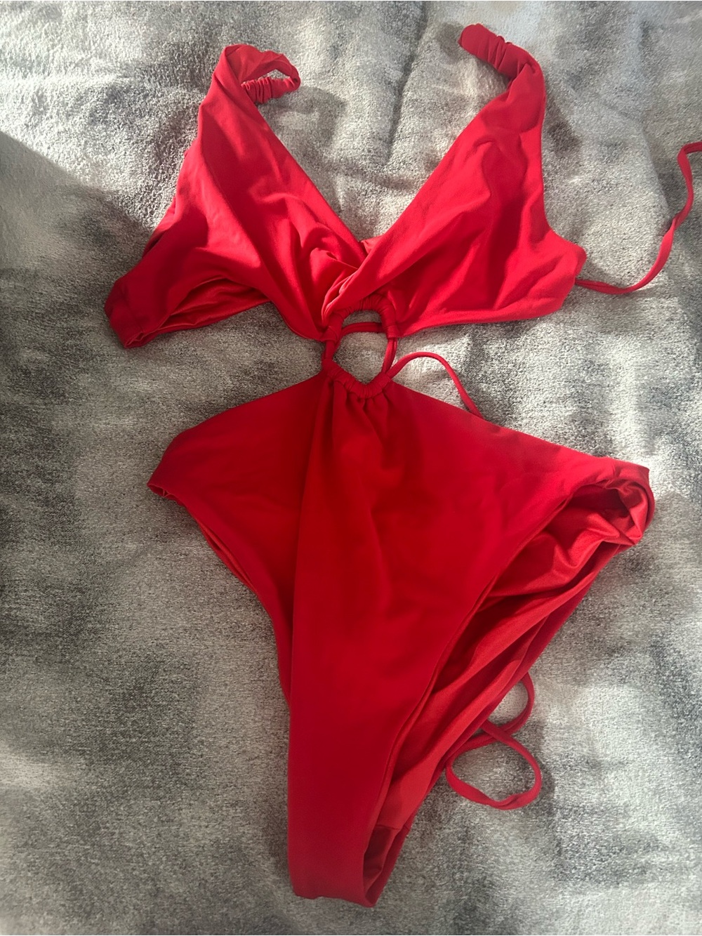 Agua Bendita Vibrant Red One-Piece Swimsuit size L